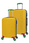 United Colors Of Benetton Lüx Abs 2'li Valiz Seti Büyük Boy - Kabin Boy Sarı BNT500
