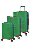 United Colors Of Benetton Lüx Abs 3'lü Valiz Seti Yeşil BNT500