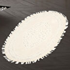 Alanur Osmanlı Oval Cotton Saçaklı 2 Li Paspas