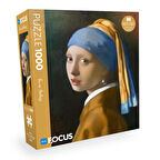 Blue Focus Girl with a Pearl Earring 14+ Yaş Küçük Boy Puzzle 1000 Parça