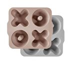 Oioi Xoxo Silikon 2'li Muffin Kalıbı Bubble Beige/Powder Grey 101200001