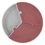 Oioi Puzzle Vakum Tabanlı Silikon Tabak Velvet Rose/Powder Grey 1050060