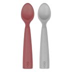 Oioi Nam Nam 2'li Silikon Kaşık Velvet Rose/Powder Grey 1140019
