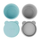 Oioi Silikon Kapaklı Mini Kase 2'li Mini Bites Aqua Green / Powder Grey
