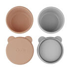 Oioi Silikon Kapaklı Mini Kase 2'li Mini Bites Woody Brown / Powder Grey