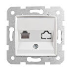 Viko Linnera/Rollina Beyaz Tekli Nümeris Cat-3 Telefon Prizi Çerçevesiz - 90440013