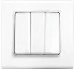 VİKO LİNNERA ÜÇLÜ ANAHTAR BEYAZ ÇERÇEVELİ