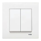 Viko Karre Beyaz İkili Anahtar Komütatör ÇERÇEVELİ