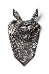 Z21 Kadın Yaprak Desenli Bandana 50x50 Kahverengi Beyaz - DG0267