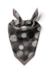 Y30 Kadın Petek Desenli Bandana 50x50 Siyah Beyaz DG0389-22