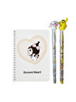 Beyaz Kuromi Not Defteri + Cinnamoroll Figürlü Kalem + Pompompurin Figürlü Kalem, Kromi, Sinamorol, Cinamorol (3 Parça)