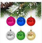 Party Marty Yılbaşı Süsü Top Süs 3Cm Renkli 6Lı