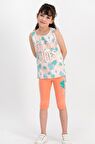 Tropical Vibes Yavruağzı Kız Çocuk Tayt Takım RP1786-C