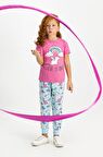 Rolypoly Believe Magic Pembe Kısa Kollu Kız Çocuk Pijama Takımı