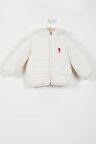 U.S. Polo Assn Lisanslı Ekru Bebek Mont