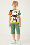 Mickey Mouse Mouse Açık Sarı Melanj Erkek Çocuk Kapri Takım