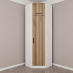 Kale 1 Kapaklı Köşe Dolap + Yüklük Beyaz Dore 235CM