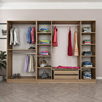 Minar Kale 6 Bölmeli 2 Ç Giyinme Dolabı Dore 190CM