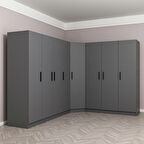 Minar Kale 8 Kapaklı 4 Ç Köşe Dolap Antrasit 210CM