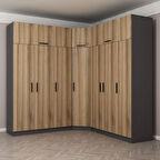 Minar Kale 7 Kapaklı 4 Ç Köşe Dolap + Yüklük Antrasit Dore 255CM