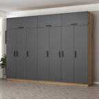 Minar Kale 7 Kapaklı 4 Ç Dolap Ve Yüklük Dore Antrasit 255CM