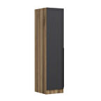 Minar Kale 1 Kapaklı Raflı Dolap Dore - Antrasit Çizgili Mebran 190CM