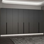 Minar Kale 210 Cm 8 Kapaklı 6B Raf Portmanto Byz Mbr Çizgili Ant