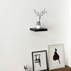 Minar Gizli Tutuculu Duvar Rafı 23 cm - M.Siyah