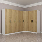 Kale 7 Kapaklı 2Ç Köşe Dolap - Pera Ceviz 190CM