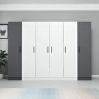 Kale 6 Kapaklı 2Ç Zincir Dolap - Beyaz Antrasit