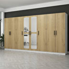 Kale 8 Kapaklı Aynalı 2Ç Dolap - Pera Ceviz 210CM