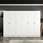 Kale 6 Mebran Kapaklı 4Ç Dolap - Beyaz 210CM