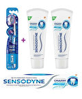 Sensodyne Onarım & Koruma Naneli Diş Macunu 75ml x 2 ADET + Oral-B Pro Flex 3D White Luxe Medium Diş Fırçası