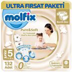 Molfix Pure Soft Ultra Avantaj Bebek Bezi 5 Beden 66X2 132'li