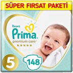Prima Premium Care 5 Numara Junior 2x74'lü Bel Bantlı Bez