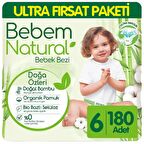 Bebem Natural 6 Numara X Large 180'li Bel Bantlı Bez