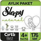 Sleepy Natural 4+ Numara Maxi Plus 176'lı Cırtlı Bez