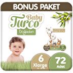 Baby Turco Doğadan 6 Numara X Large 72'li Bel Bantlı Bez