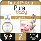 Pure Baby Organik Pamuklu Bebek Bezi 2 Beden 68*3 204 Adet