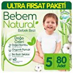 Bebem Natural Bebek Bezi Ultra Fırsat Paketi 5 Beden 80 Adet