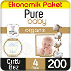 Pure Baby Organik Bebek Bezi Ekonomik Paket 4 Beden 100x2 200 Adet