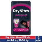 Huggies Drynites Kız 4-7 Yaş Emici Gece Külodu 17-30 Kg 10x2 20 Adet