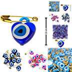 İğneli Nazar Boncuğu - 25 Adet LACİVERT