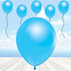 Metalik Parlak Balon, 10 Adet - Mavi