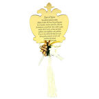 Ayna Pleksi Ayet-el Kürsi - Beyaz Süslü - Magnet - Altın