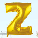 Z Harf Folyo Balon, 100 cm - Altın