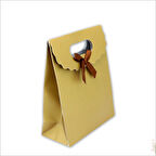 El Geçmeli Karton Çanta 26 x 19 x 9 cm, Mat Altın - 1 Adet