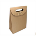 El Geçmeli Kraft Karton Çanta 26 x 19 x 9 cm - 1 Adet