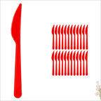 Plastik Bıçak, Kırmızı - 25 Adet