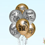 Team Bride Metalik Altın ve Gümüş Renkli Balon, 30cm x 8 Adet